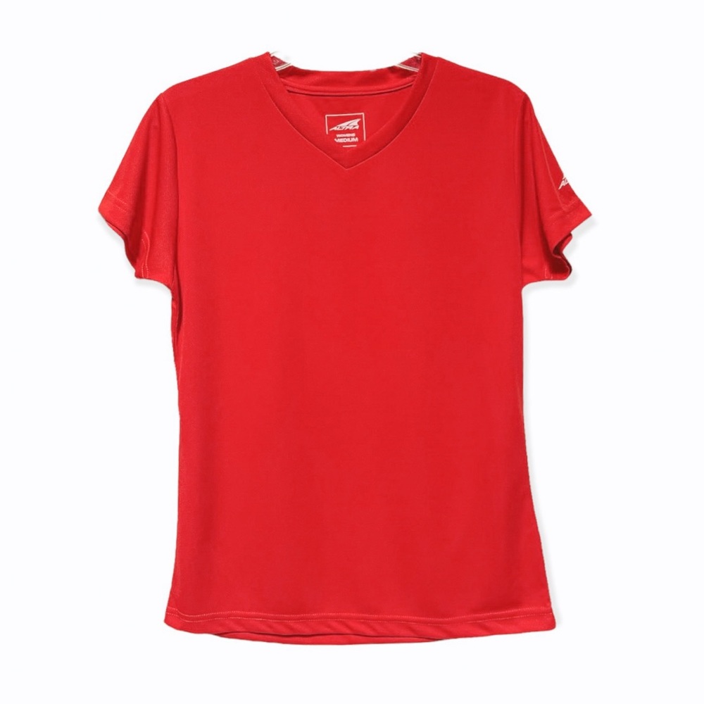 Altra V-Neck Short Sleeve Red Activewear Top